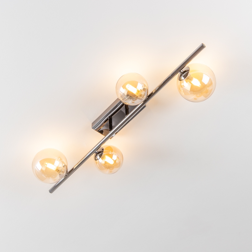 Brilagi - LED Surface-Mounted Chandelier MILLA 4xG9/3W/230V Black Chrome/Gold