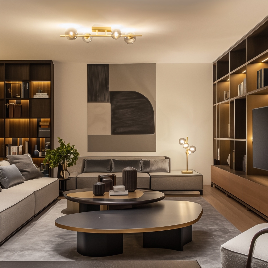 Brilagi - LED Surface-mounted chandelier MILLA 4xG9/3W/230V gold/smoky