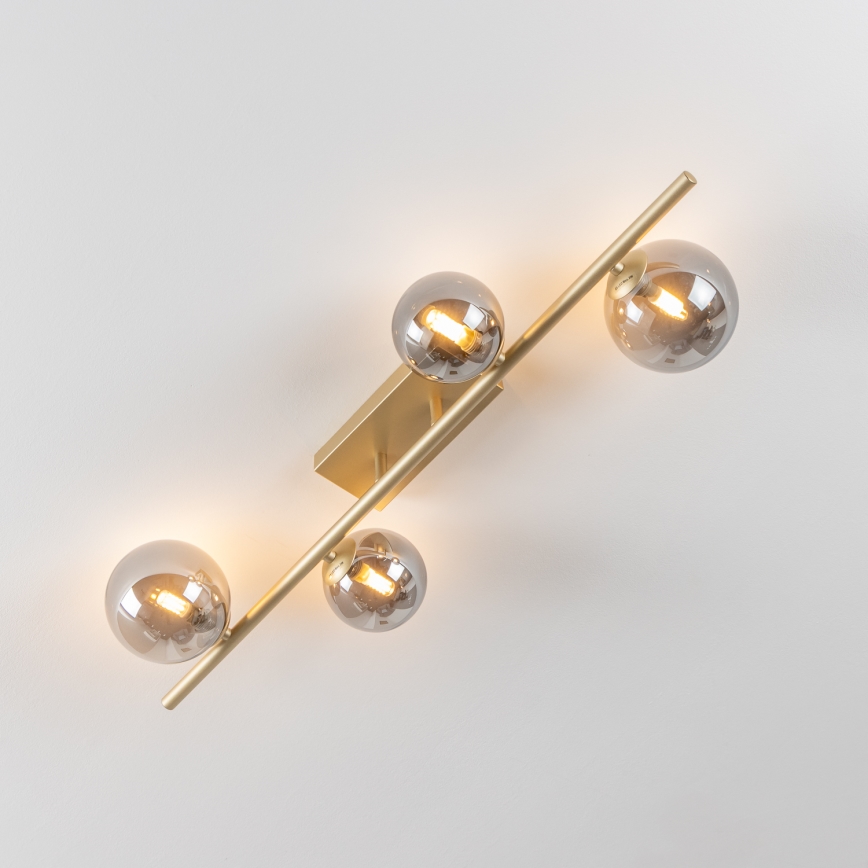 Brilagi - LED Surface-mounted chandelier MILLA 4xG9/3W/230V gold/smoky