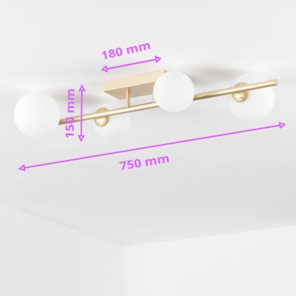 Brilagi - LED Surface-mounted chandelier MILLA 4xG9/3W/230V gold/white