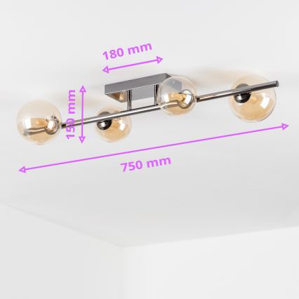 Brilagi - LED Surface-mounted chandelier MILLA 4xG9/3W/230V shiny chrome/gold