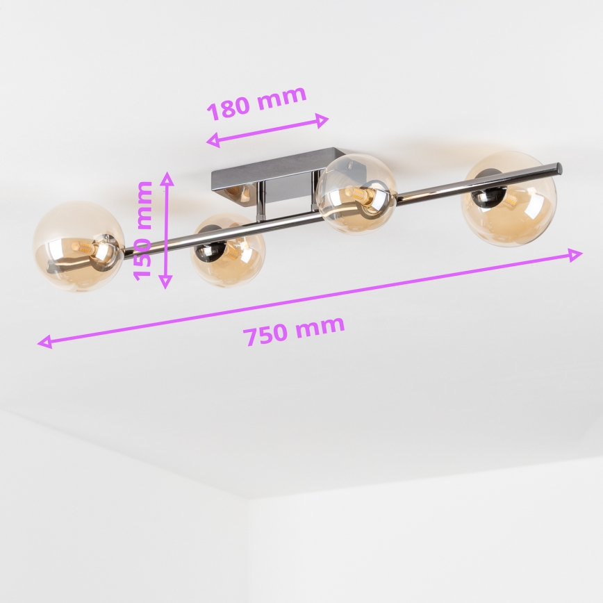 Brilagi - LED Surface-mounted chandelier MILLA 4xG9/3W/230V shiny chrome/gold