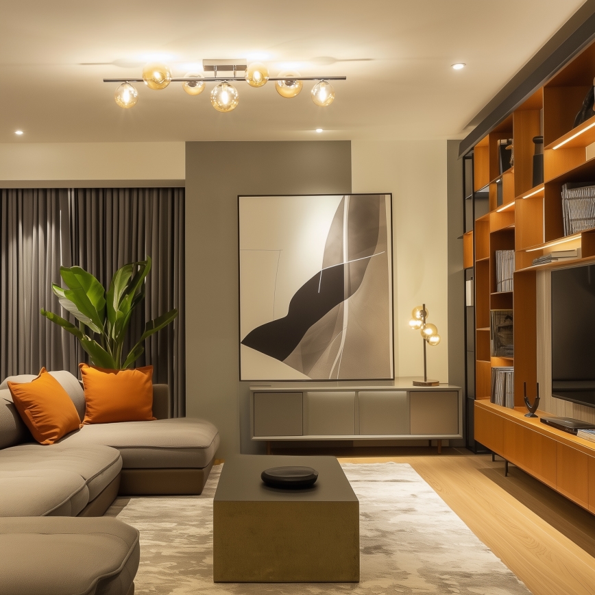 Brilagi - LED Surface-Mounted Chandelier MILLA 7xG9/3W/230V Black Chrome/Gold