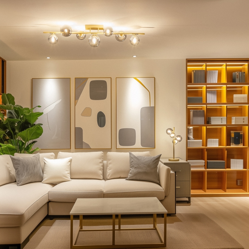 Brilagi - LED Surface-mounted chandelier MILLA 7xG9/3W/230V gold/smoky