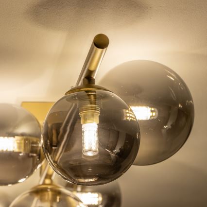 Brilagi - LED Surface-mounted chandelier MILLA 7xG9/3W/230V gold/smoky