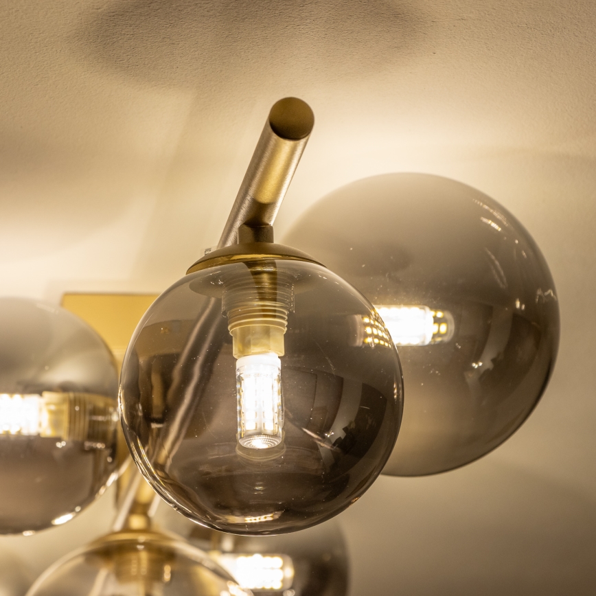 Brilagi - LED Surface-mounted chandelier MILLA 7xG9/3W/230V gold/smoky