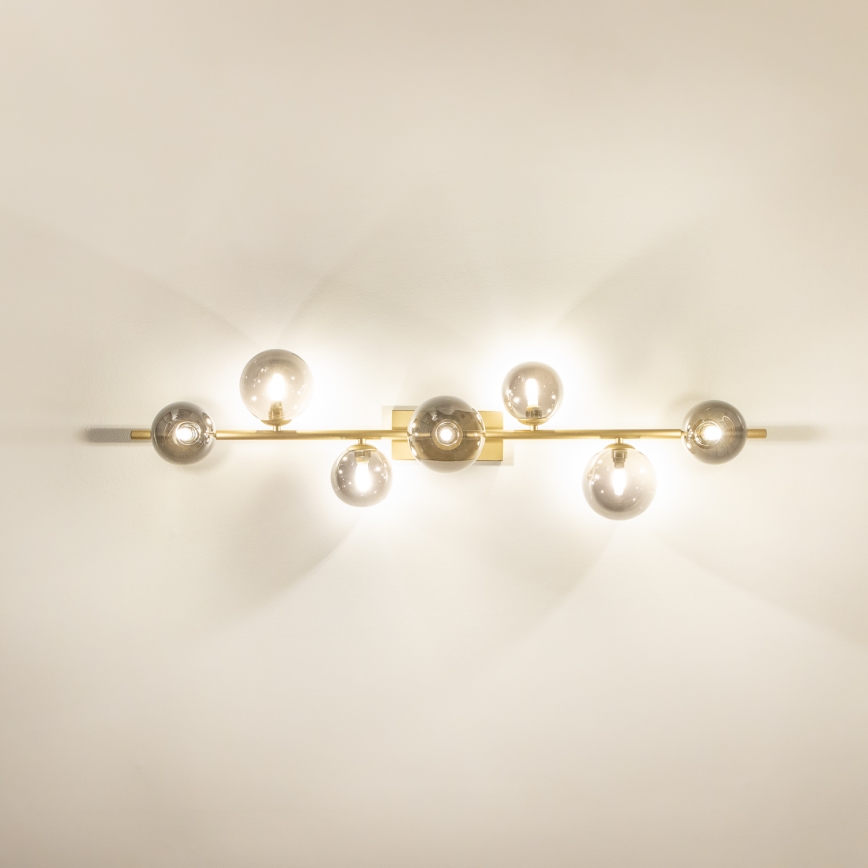 Brilagi - LED Surface-mounted chandelier MILLA 7xG9/3W/230V gold/smoky