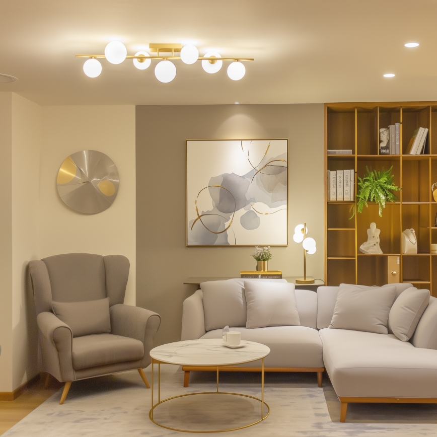 Brilagi - LED Surface-mounted chandelier MILLA 7xG9/3W/230V gold/white