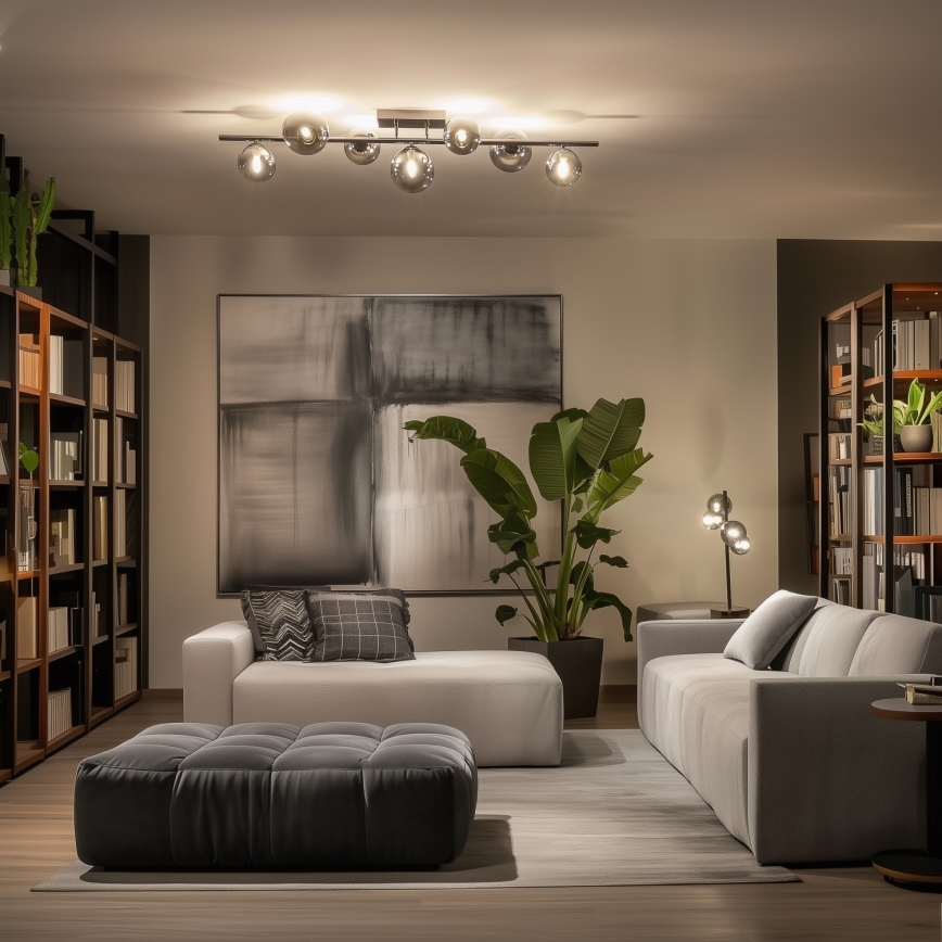 Brilagi - LED Surface-mounted chandelier MILLA 7xG9/3W/230V shiny chrome/smoky