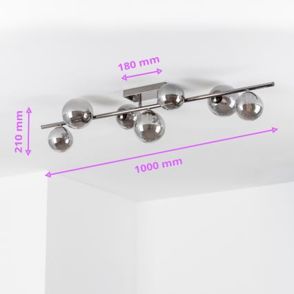 Brilagi - LED Surface-mounted chandelier MILLA 7xG9/3W/230V shiny chrome/smoky