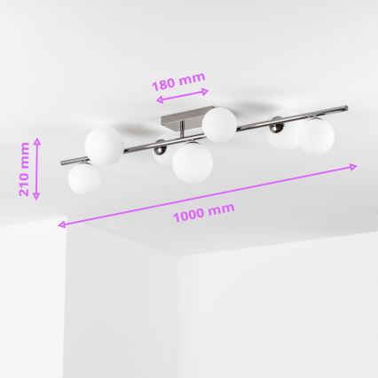 Brilagi - LED Surface-mounted chandelier MILLA 7xG9/3W/230V shiny chrome/white