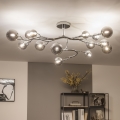 Brilagi - LED Surface-Mounted Chandelier MISTEL 15xG9/3W/230V Black Chrome/Smoked Glass