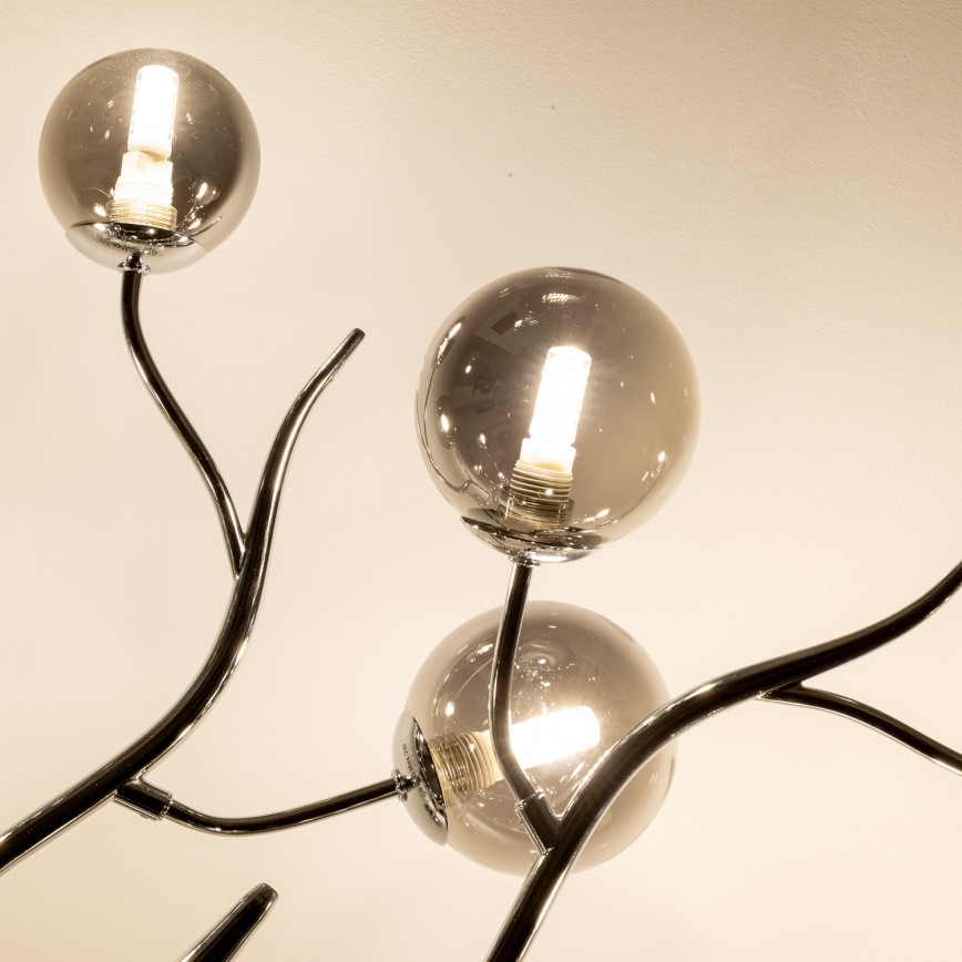 Brilagi - LED Surface-Mounted Chandelier MISTEL 15xG9/3W/230V Black Chrome/Smoked Glass