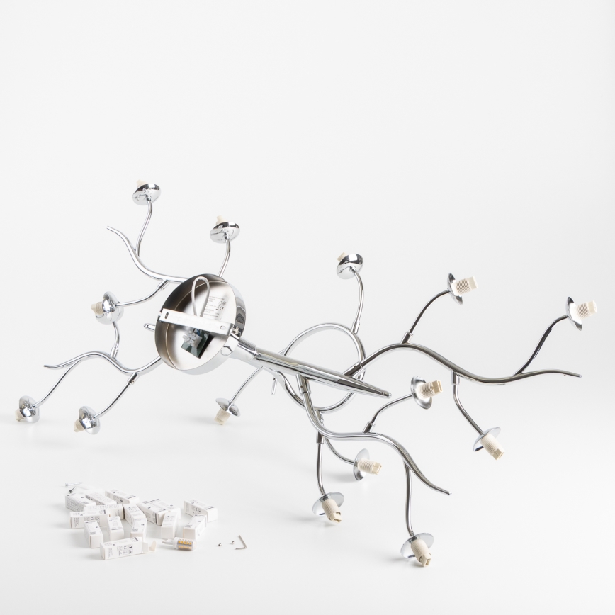 Brilagi - LED Surface-Mounted Chandelier MISTEL 15xG9/3W/230V Black Chrome/Smoked Glass