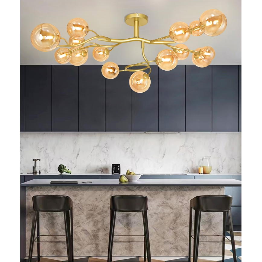 Brilagi - LED Surface-mounted chandelier MISTEL 15xG9/3W/230V gold