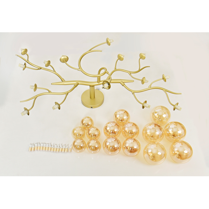 Brilagi - LED Surface-mounted chandelier MISTEL 15xG9/3W/230V gold