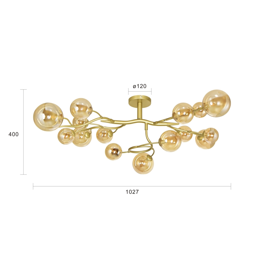 Brilagi - LED Surface-mounted chandelier MISTEL 15xG9/3W/230V gold