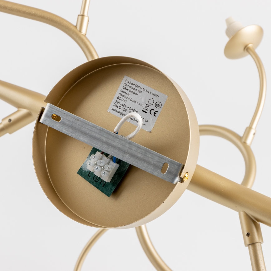 Brilagi - LED Surface-mounted chandelier MISTEL 15xG9/3W/230V gold