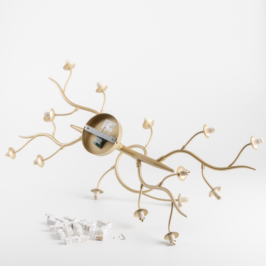 Brilagi - LED Surface-mounted chandelier MISTEL 15xG9/3W/230V gold