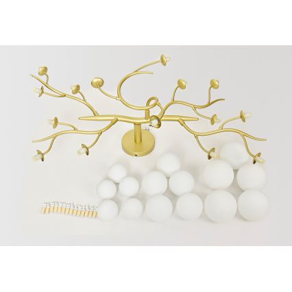 Brilagi - LED Surface-mounted chandelier MISTEL 15xG9/3W/230V gold/white