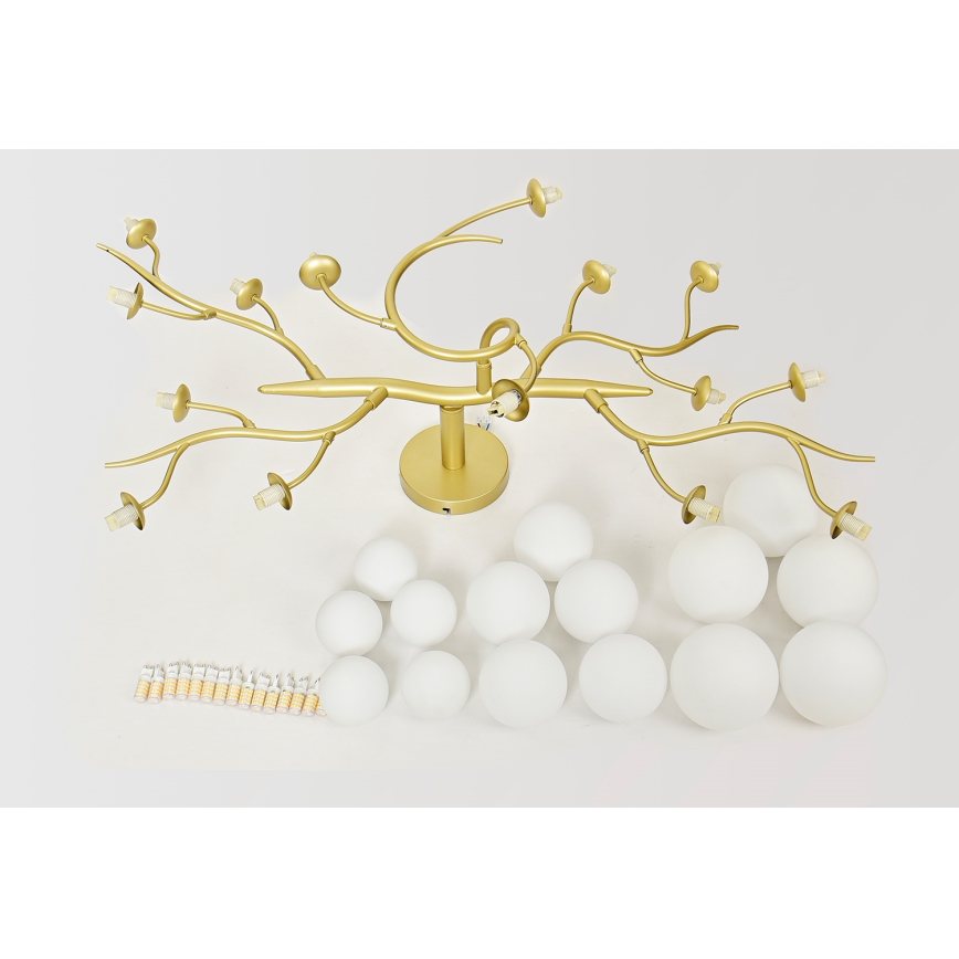 Brilagi - LED Surface-mounted chandelier MISTEL 15xG9/3W/230V gold/white