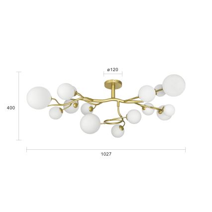 Brilagi - LED Surface-mounted chandelier MISTEL 15xG9/3W/230V gold/white