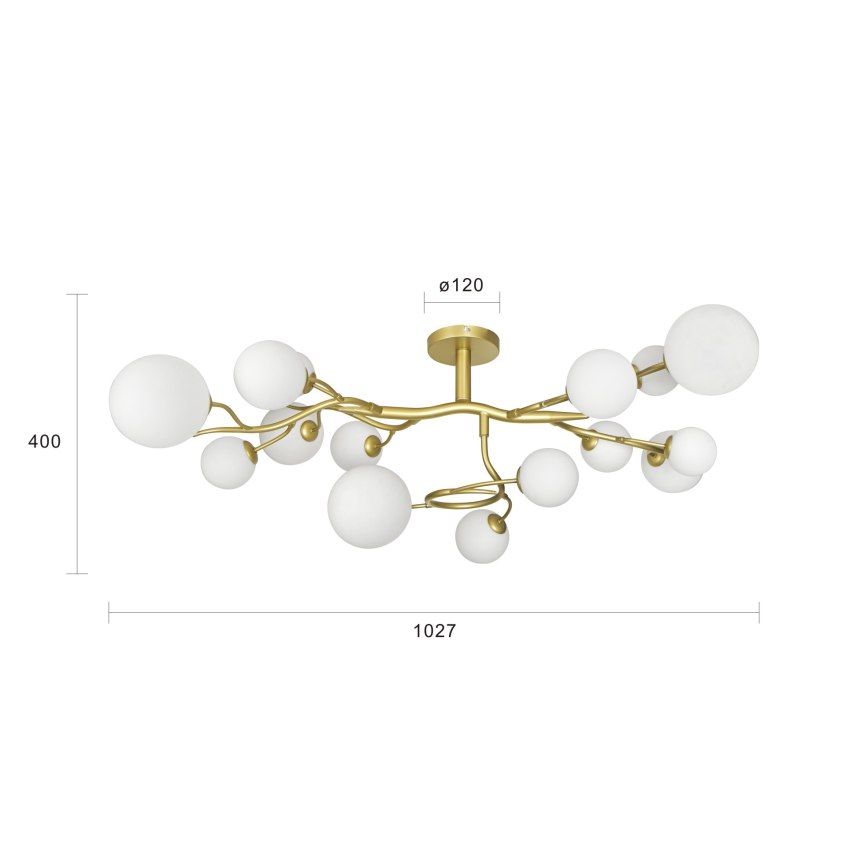 Brilagi - LED Surface-mounted chandelier MISTEL 15xG9/3W/230V gold/white