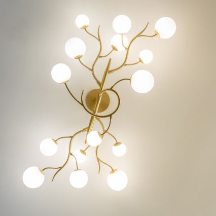 Brilagi - LED Surface-mounted chandelier MISTEL 15xG9/3W/230V gold/white