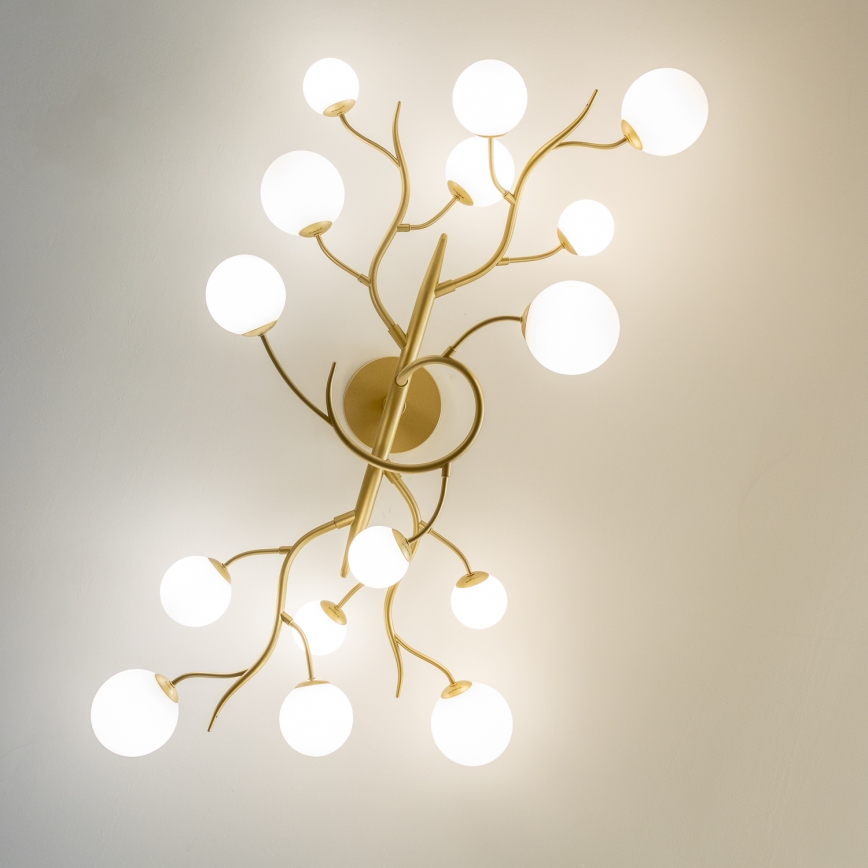 Brilagi - LED Surface-mounted chandelier MISTEL 15xG9/3W/230V gold/white