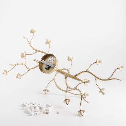 Brilagi - LED Surface-mounted chandelier MISTEL 15xG9/3W/230V gold/white