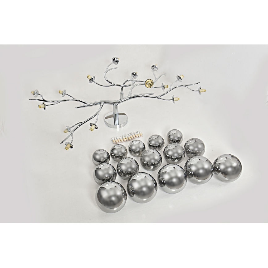 Brilagi - LED Surface-mounted chandelier MISTEL 15xG9/3W/230V shiny chrome/smoky