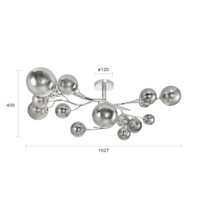 Brilagi - LED Surface-mounted chandelier MISTEL 15xG9/3W/230V shiny chrome/smoky