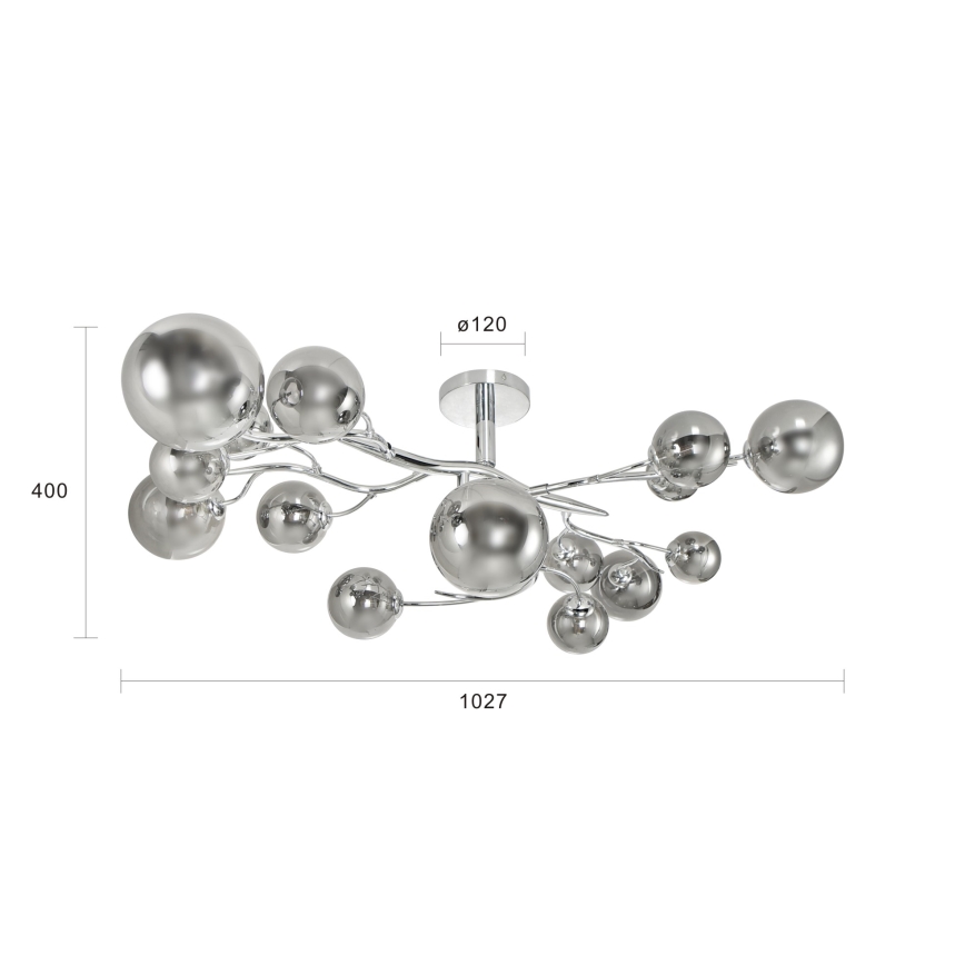 Brilagi - LED Surface-mounted chandelier MISTEL 15xG9/3W/230V shiny chrome/smoky
