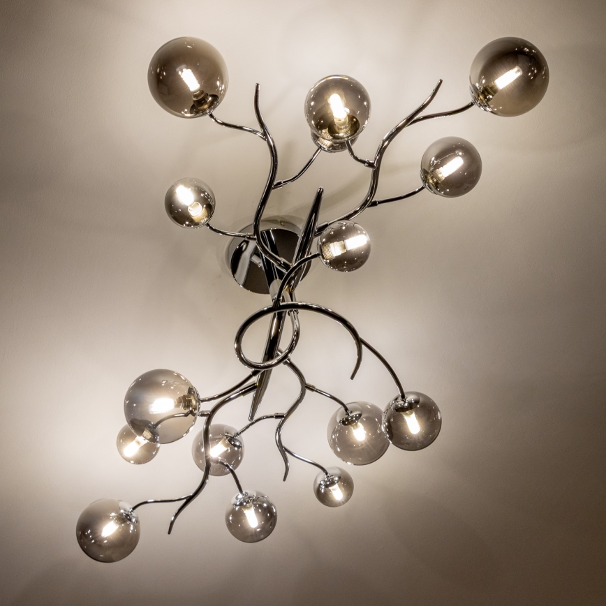 Brilagi - LED Surface-mounted chandelier MISTEL 15xG9/3W/230V shiny chrome/smoky