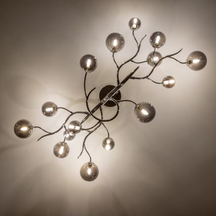 Brilagi - LED Surface-mounted chandelier MISTEL 15xG9/3W/230V shiny chrome/smoky