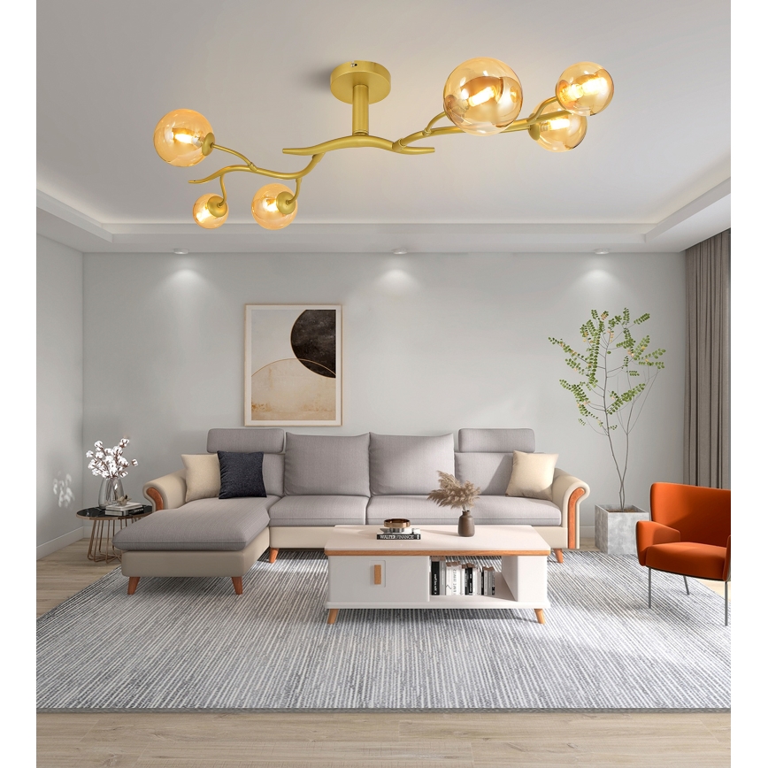 Brilagi - LED Surface-mounted chandelier MISTEL 6xG9/3W/230V gold