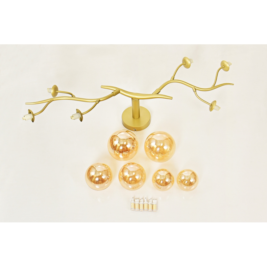 Brilagi - LED Surface-mounted chandelier MISTEL 6xG9/3W/230V gold