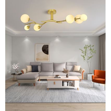 Brilagi - LED Surface-mounted chandelier MISTEL 6xG9/3W/230V gold/white