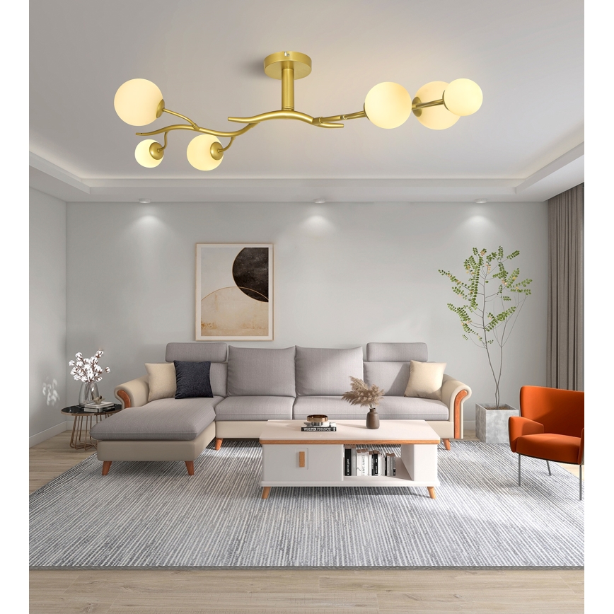 Brilagi - LED Surface-mounted chandelier MISTEL 6xG9/3W/230V gold/white