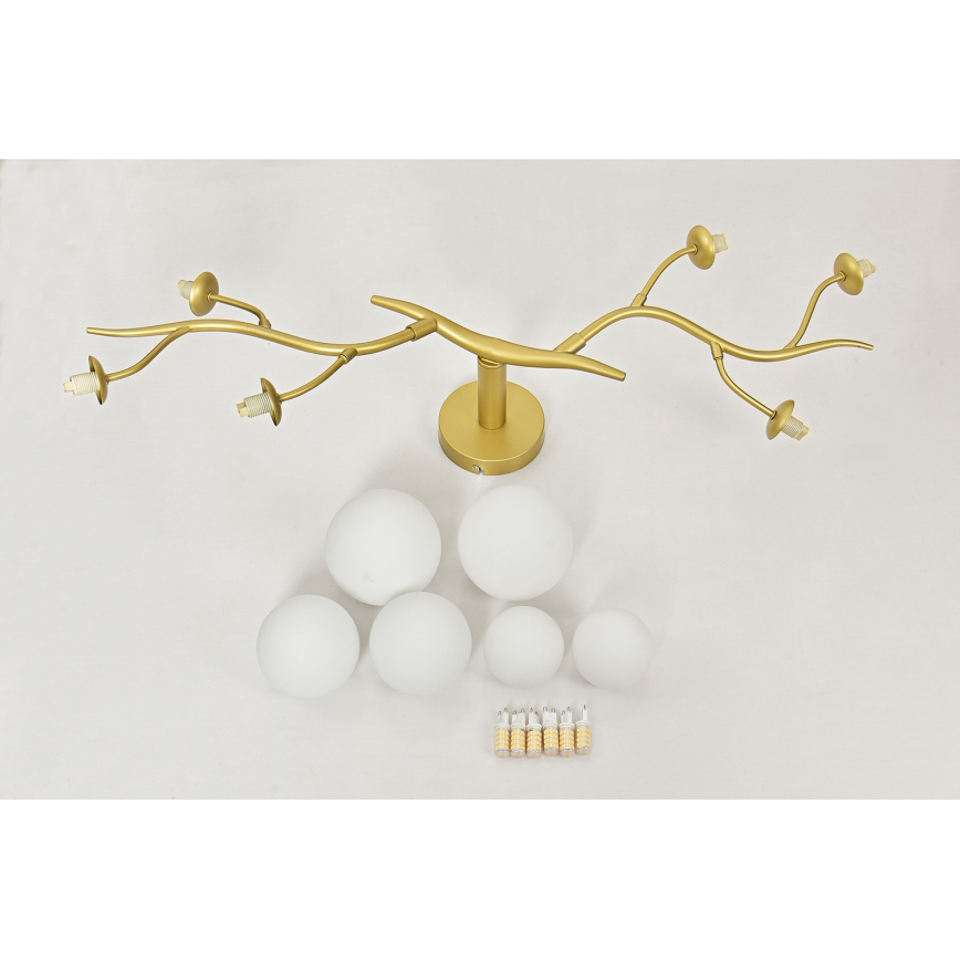 Brilagi - LED Surface-mounted chandelier MISTEL 6xG9/3W/230V gold/white