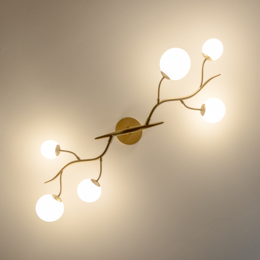 Brilagi - LED Surface-mounted chandelier MISTEL 6xG9/3W/230V gold/white