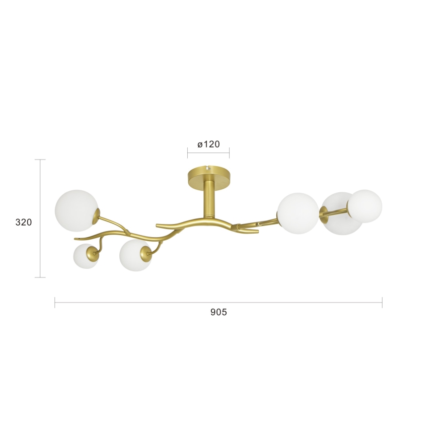 Brilagi - LED Surface-mounted chandelier MISTEL 6xG9/3W/230V gold/white
