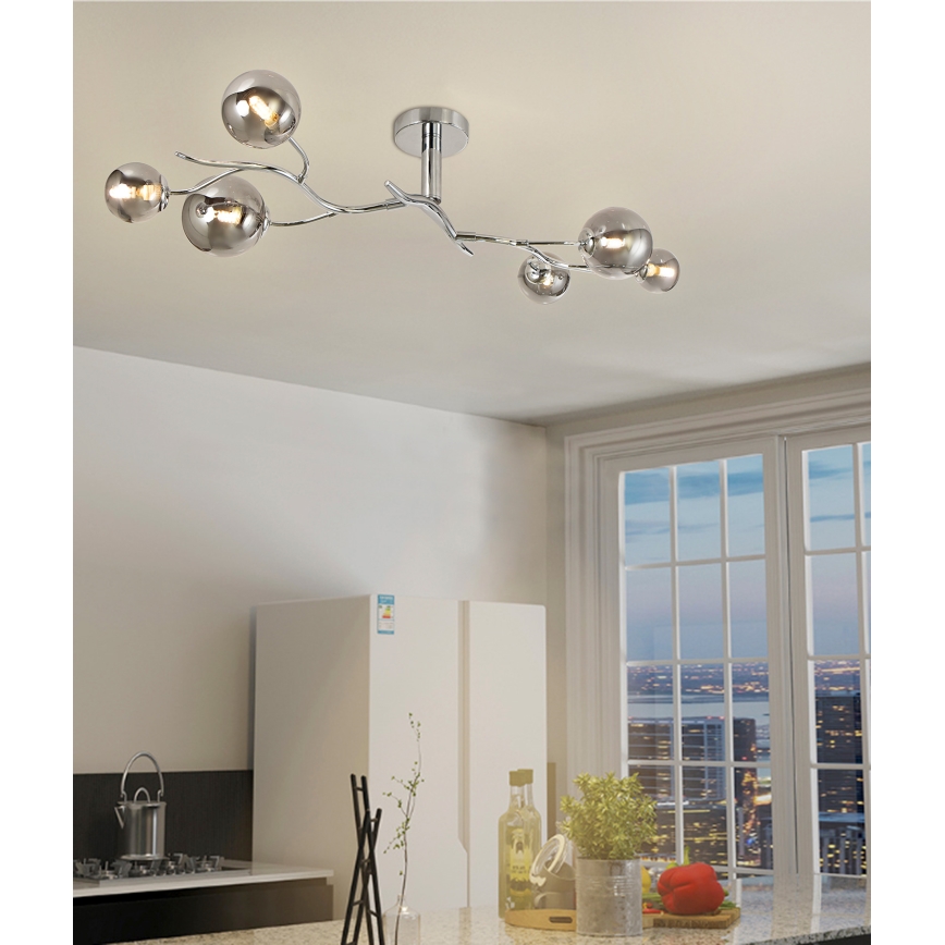Brilagi - LED Surface-mounted chandelier MISTEL 6xG9/3W/230V shiny chrome/smoky