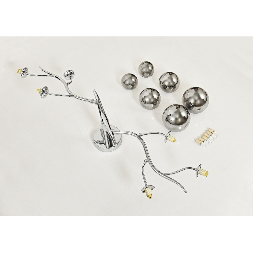 Brilagi - LED Surface-mounted chandelier MISTEL 6xG9/3W/230V shiny chrome/smoky