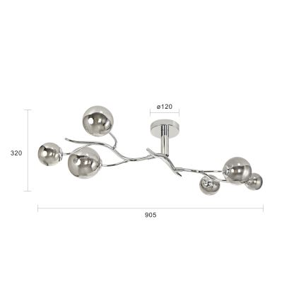 Brilagi - LED Surface-mounted chandelier MISTEL 6xG9/3W/230V shiny chrome/smoky