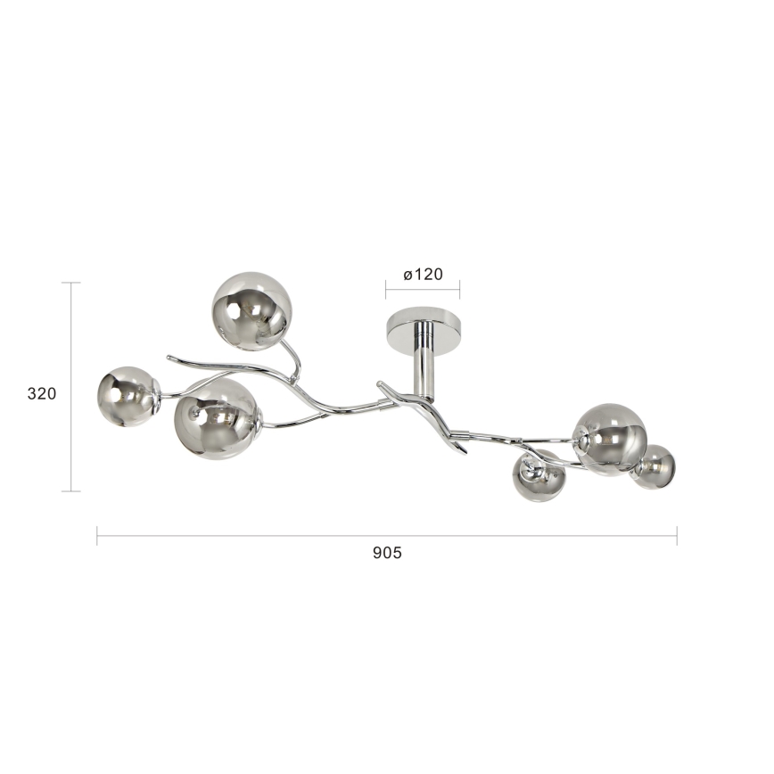 Brilagi - LED Surface-mounted chandelier MISTEL 6xG9/3W/230V shiny chrome/smoky