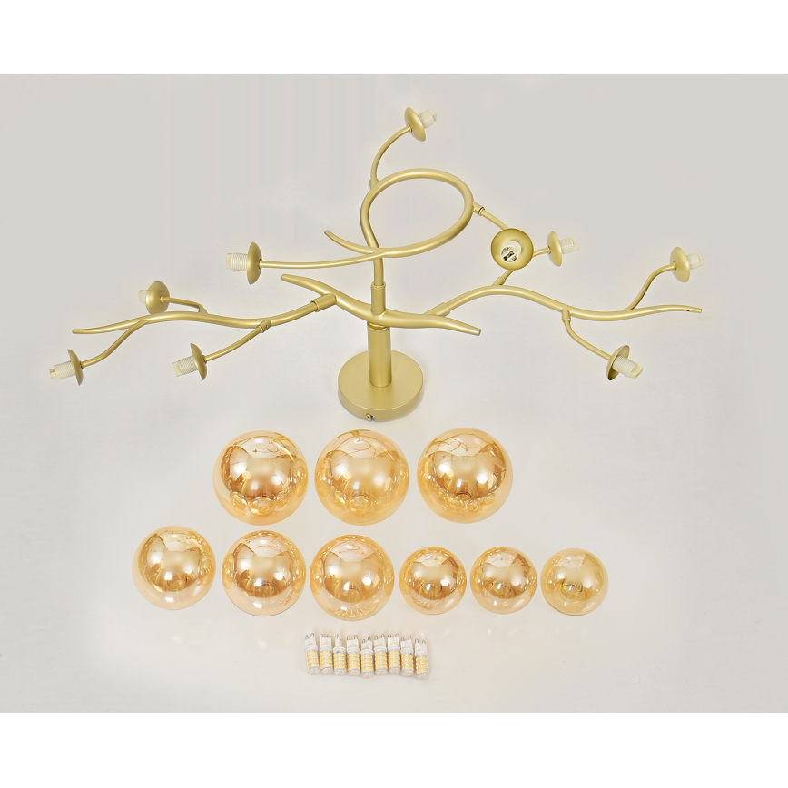 Brilagi - LED Surface-mounted chandelier MISTEL 9xG9/3W/230V gold