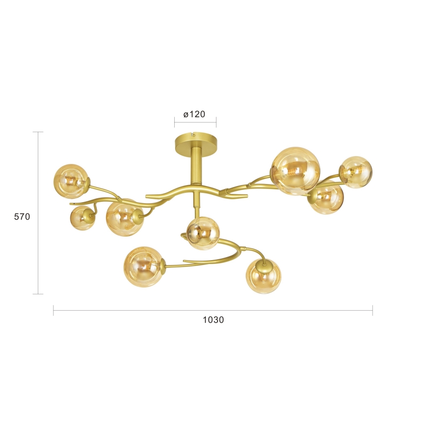 Brilagi - LED Surface-mounted chandelier MISTEL 9xG9/3W/230V gold