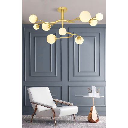 Brilagi - LED Surface-mounted chandelier MISTEL 9xG9/3W/230V gold/white