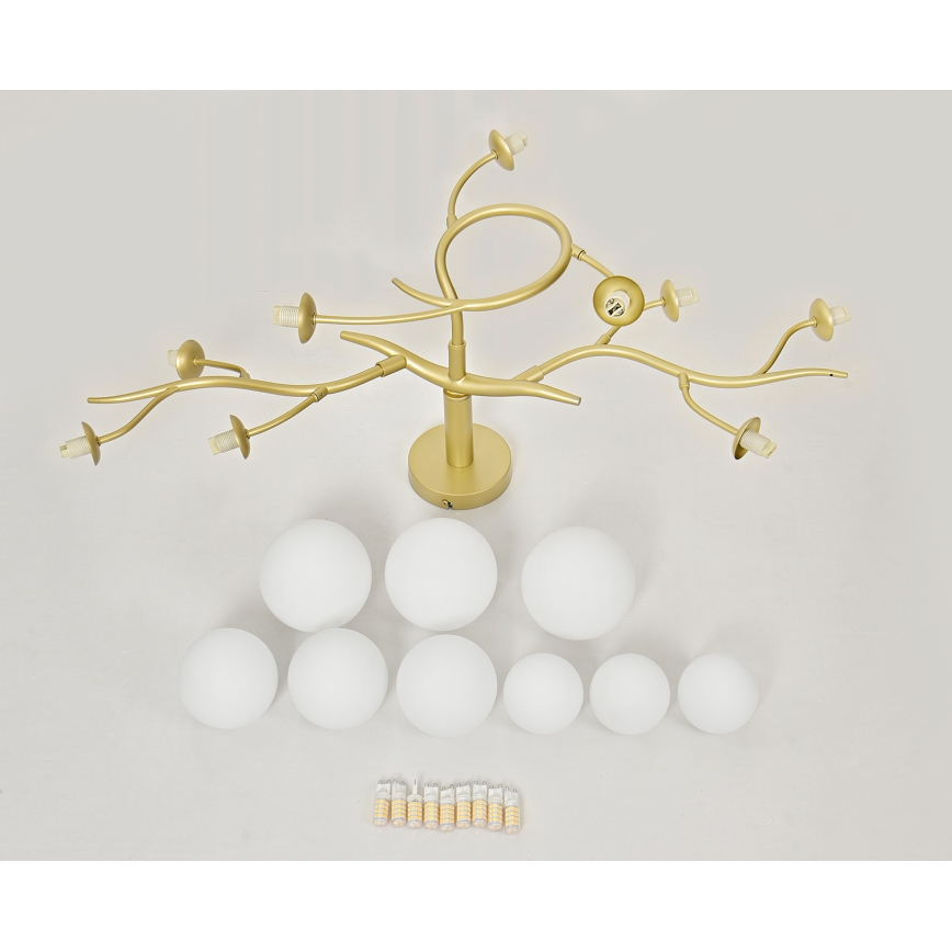 Brilagi - LED Surface-mounted chandelier MISTEL 9xG9/3W/230V gold/white